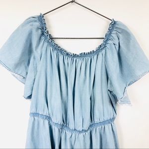 Lane Bryant Dresses - Lane Bryant Denim Chambray Off the Shoulder Dress Lane Bryant Dresses - Lane Bryant Denim Chambray Off the Shoulder Dress